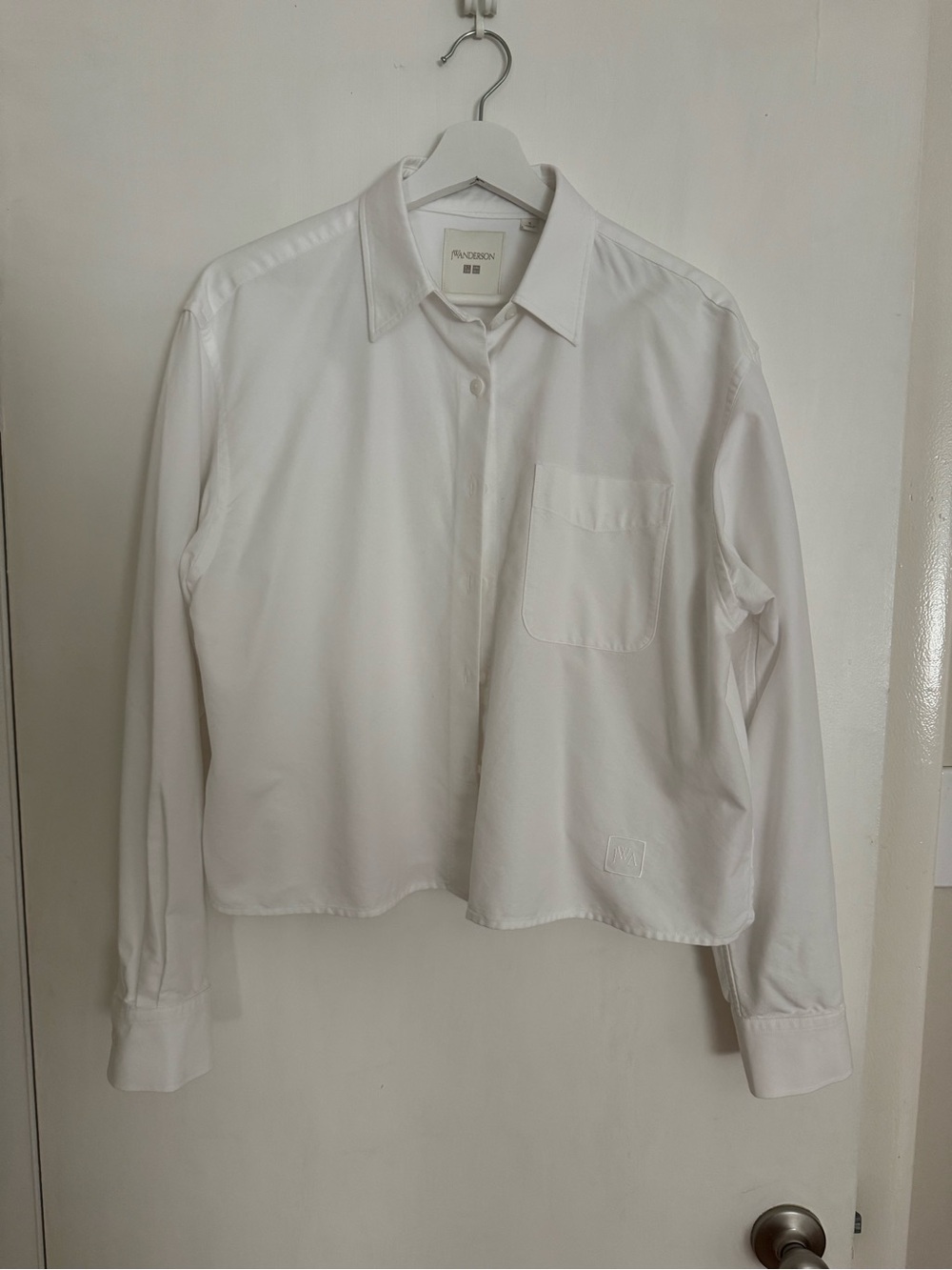 JW ANDERSON White Collared Shirt with Branded Label